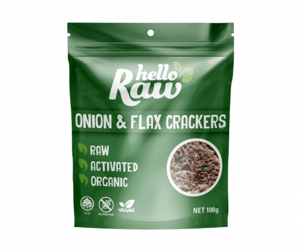 Hello Raw Onion & Flax Crackers