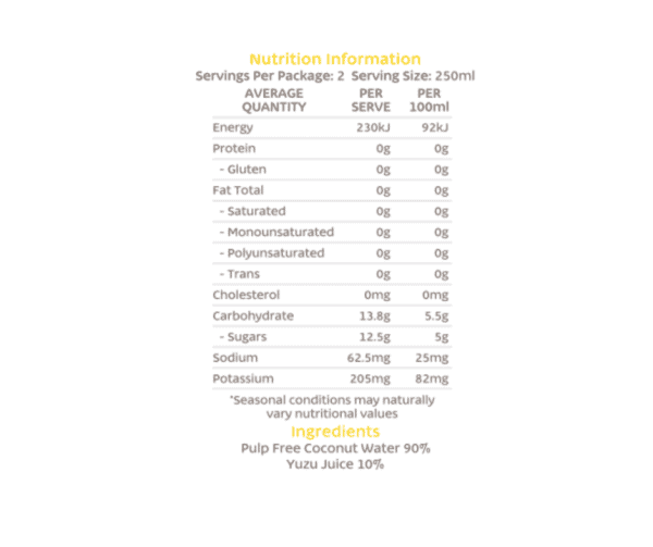 Coconut Water Yuzu - 500ml - Info